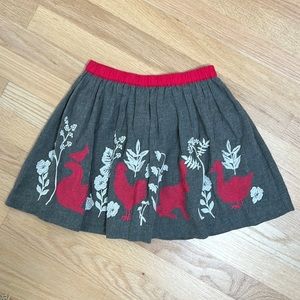 NEW Mini Boden Embroidered Fall Animal Skirt - 7-8 Y